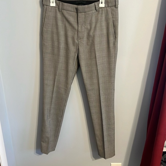 H&M mens skinny cropped plaid pants waist size 31 with button adjustment - Picture 1 of 3